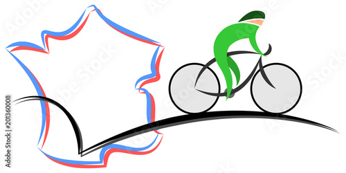 Cycliste Vert TdF France Abstrait