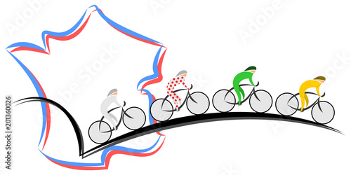 Cyclistes Peloton TdF France Abstrait