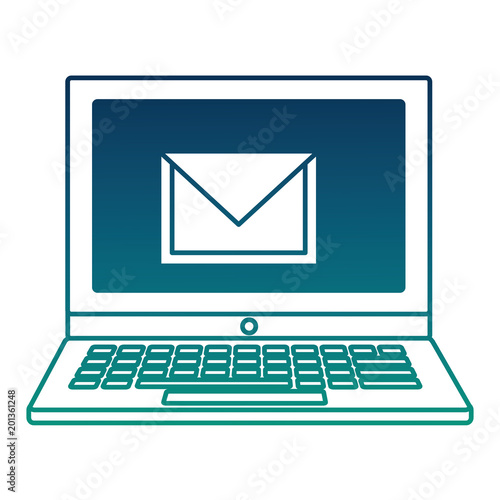 laptop email notification message social media vector illustration  degraded color