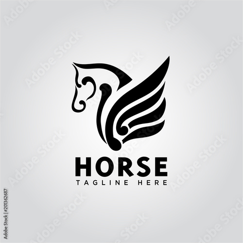 wing pegasus horse logo