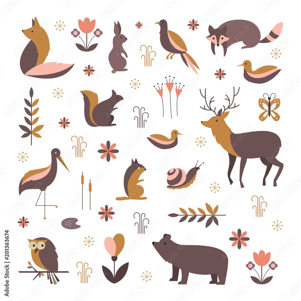 Fototapeta premium Mammals vector collection