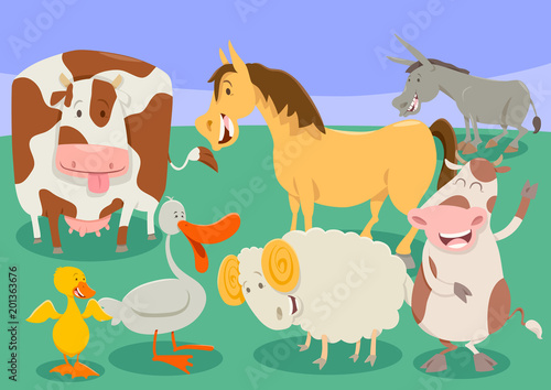 funny farm animal characters group cartoon © Igor Zakowski