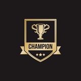 champion logo design for emblem and award
