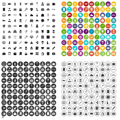 100 case icons set vector in 4 variant for any web design isolated on white