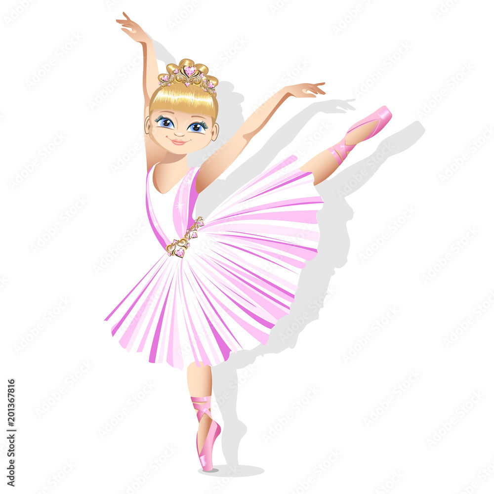 Fototapeta premium sweet little ballerina in a shiny dress