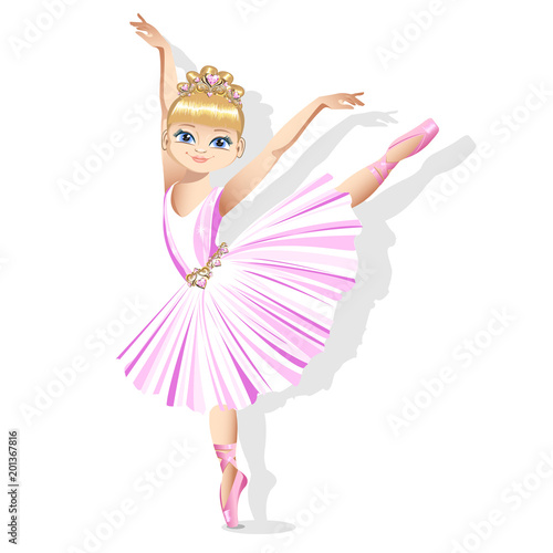 sweet little ballerina in a shiny dress