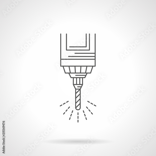Industrial drill flat line vector icon