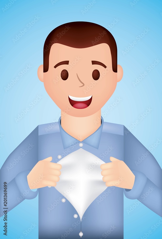 happy fathers day man opening the shirt smiling degrade background vector illustration