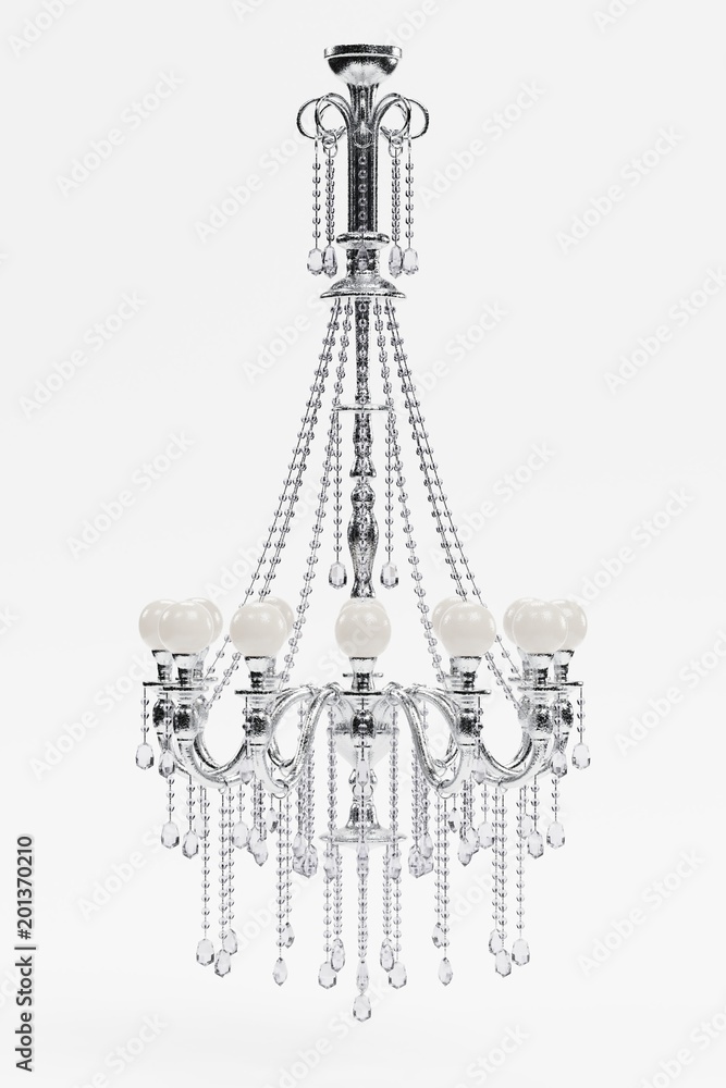 Realistic 3d Render of Crystal Chandelier