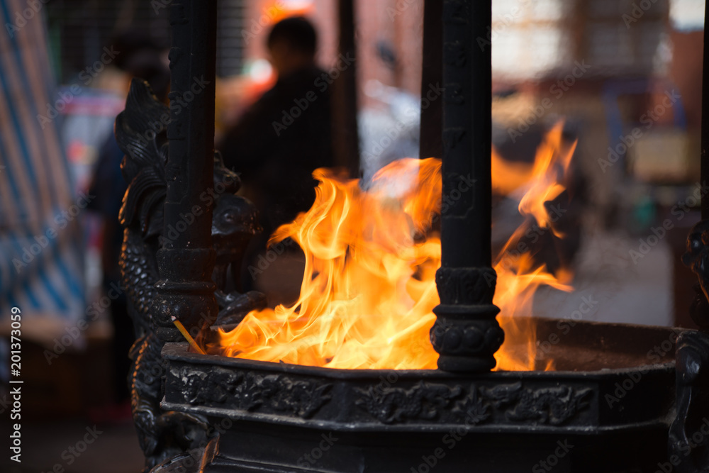 Obraz premium Taipei, Taiwan - Feb 15, 2018 :Xia-Hai City God temple and Dihua Street