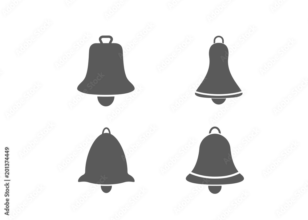 Modern notification bell icon set Modern notification bell icon set