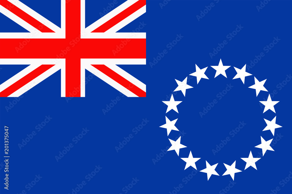 Obraz premium Cook Islands Flag Vector Flat Icon