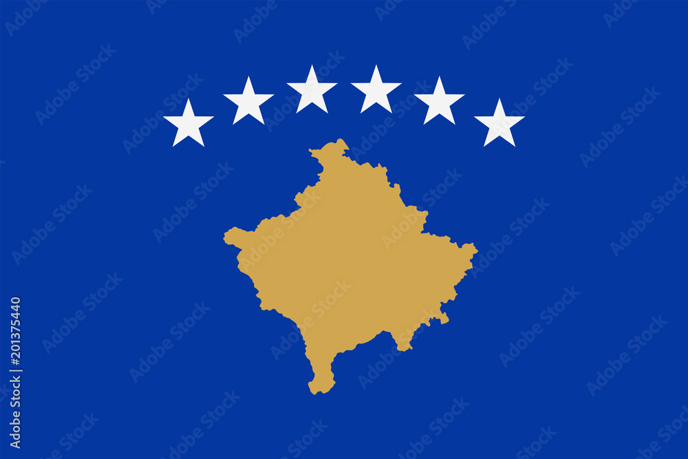 Naklejka premium Kosovo Flag Vector Flat Icon