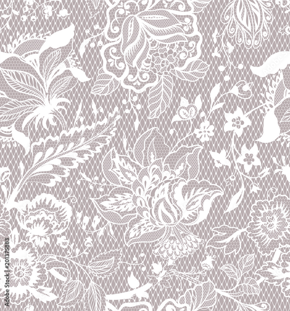 Fototapeta premium floral lace seamless pattern