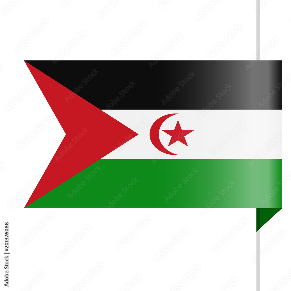 Obraz premium Sahrawi Arab Democratic Republic Flag Vector Bookmark Icon