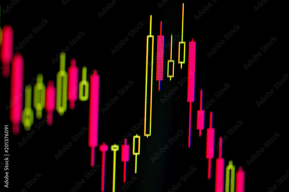Obraz premium Close up of computer graph