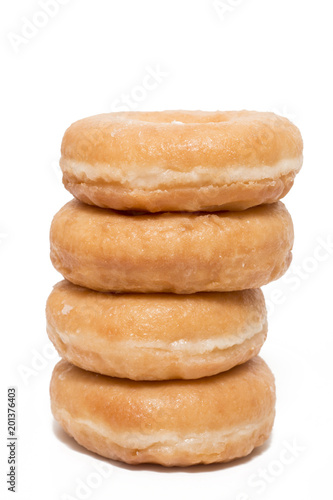 Donuts over white background