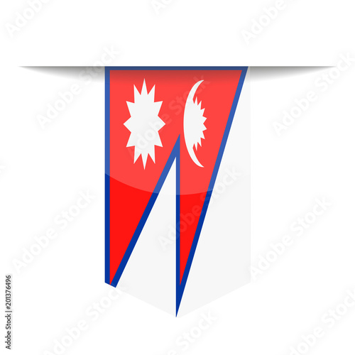 Nepal Flag Vector Bookmark Icon