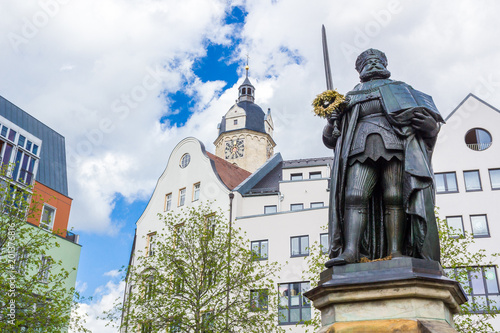Obraz na płótnie Hanfried-Denkmal auf dem Marktplatz in Jena w salonie