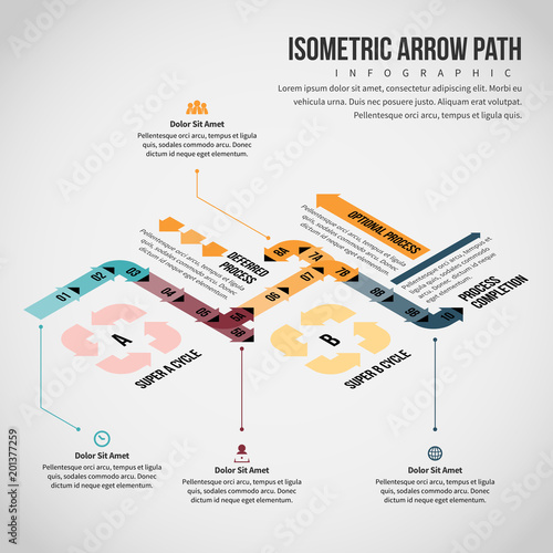 Isometric Arrow Path Infographic