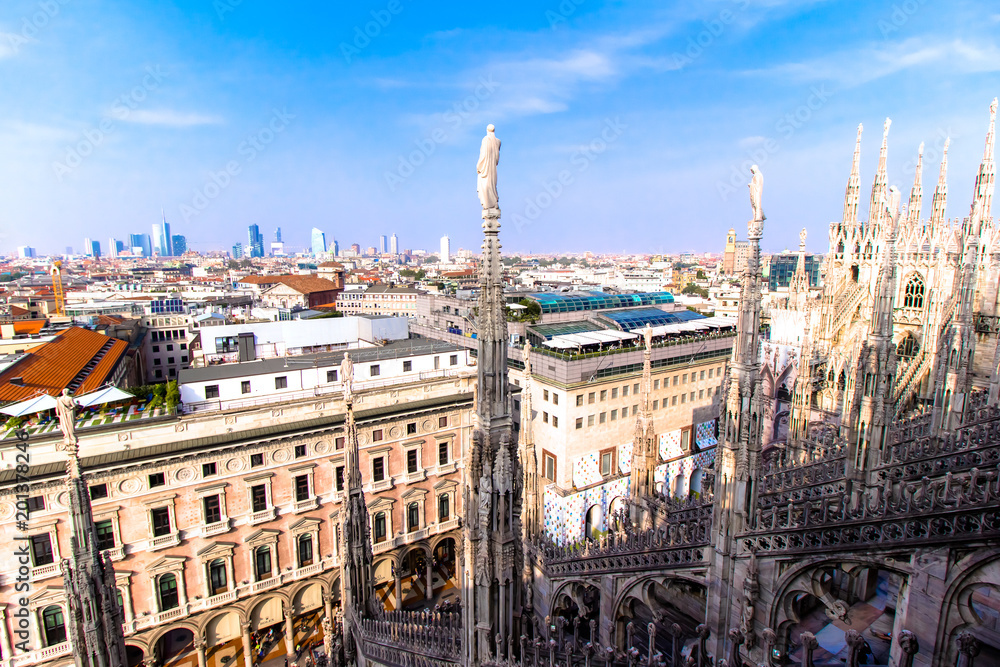 view of Milan from the the Duomo
