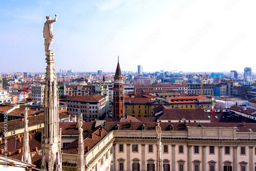 Obraz premium view of Milan from the the Duomo