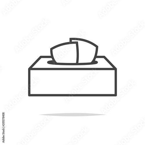 Tissue box line icon vector