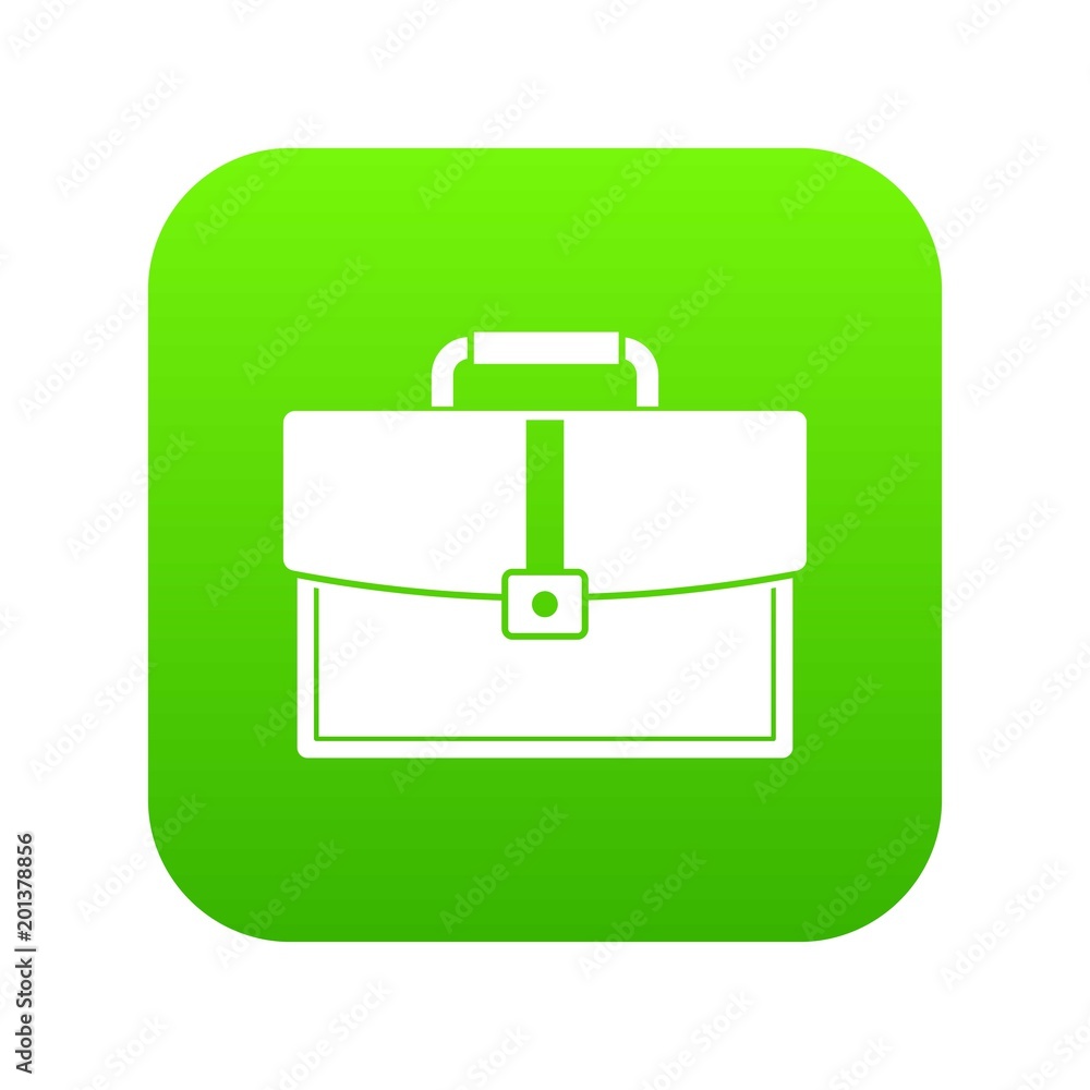 Business briefcase icon digital green for any design isolated on white vector illustration Business briefcase icon digital green for any design isolated on white vector illustration