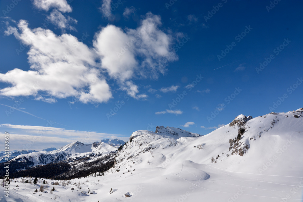 A beautiful day on the snow-capped mountains A beautiful day on the snow-capped mountains