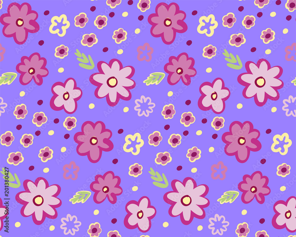 Summer small flowers seamless pattern. Botanical illustration hand drawn. Vector floral design for fashion prints, scrapbook, wrapping paper. Summer small flowers seamless pattern. Botanical illustration hand drawn. Vector floral design for fashion prints, scrapbook, wrapping paper.