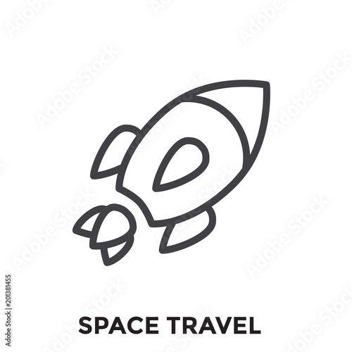 Space Travel icon - Rocket - Tourism to Outer Space - Exploration Astrotourism