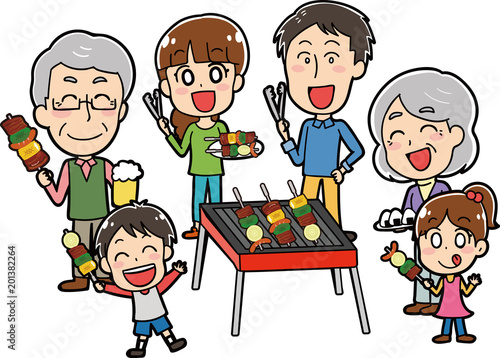 バーベキューをする家族のイラスト素材 Stock Vector Adobe Stock バーベキューをする家族のイラスト素材 Stock Vector Adobe Stock
