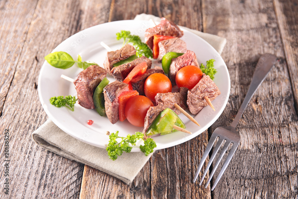 beef skewer, barbecue beef skewer, barbecue