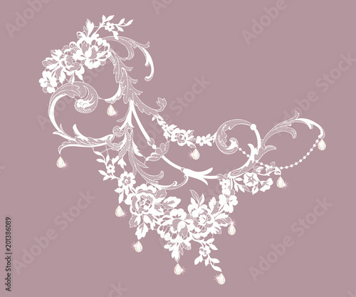 lace ornate element. vector illustration