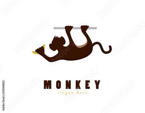 Monkey illustration logo design