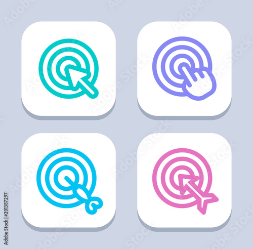Targets & Pointers - Neon Icons. A set of 4 professional, pixel-perfect icons.
