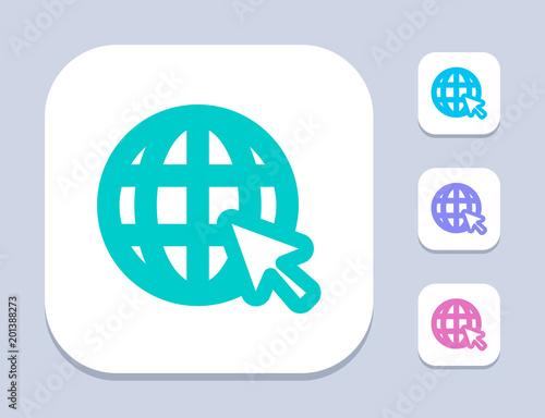 Grid Globe & Cursor - LED Icons. A professional, pixel-perfect icon.