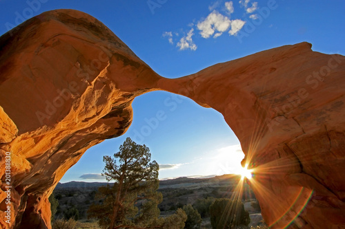 Metate Arch at Devil's Garden, at sunset, Grand Staircase-Escalante National Monument, Utah, United States, USA photo