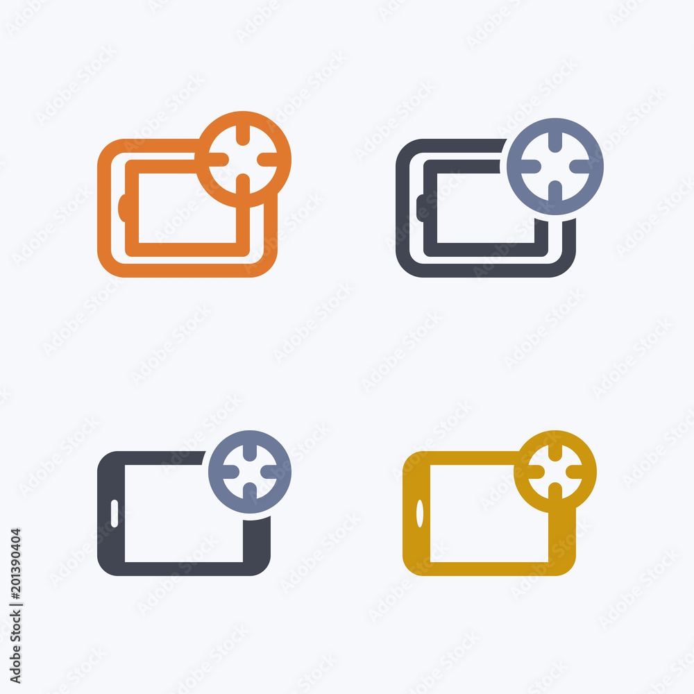 Target On Tablet - Outline & Glyph Icons. A set of 4 professional, pixel-perfect icons. Target On Tablet - Outline & Glyph Icons. A set of 4 professional, pixel-perfect icons.