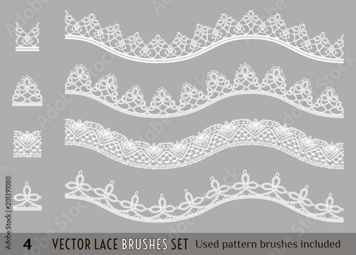 frame lace ornament set, pattern brush. photo