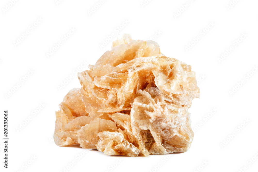 Macro shooting of natural gemstone. Mineral desert rose, Tunisia. Isolated object on a white background. Macro shooting of natural gemstone. Mineral desert rose, Tunisia. Isolated object on a white background.