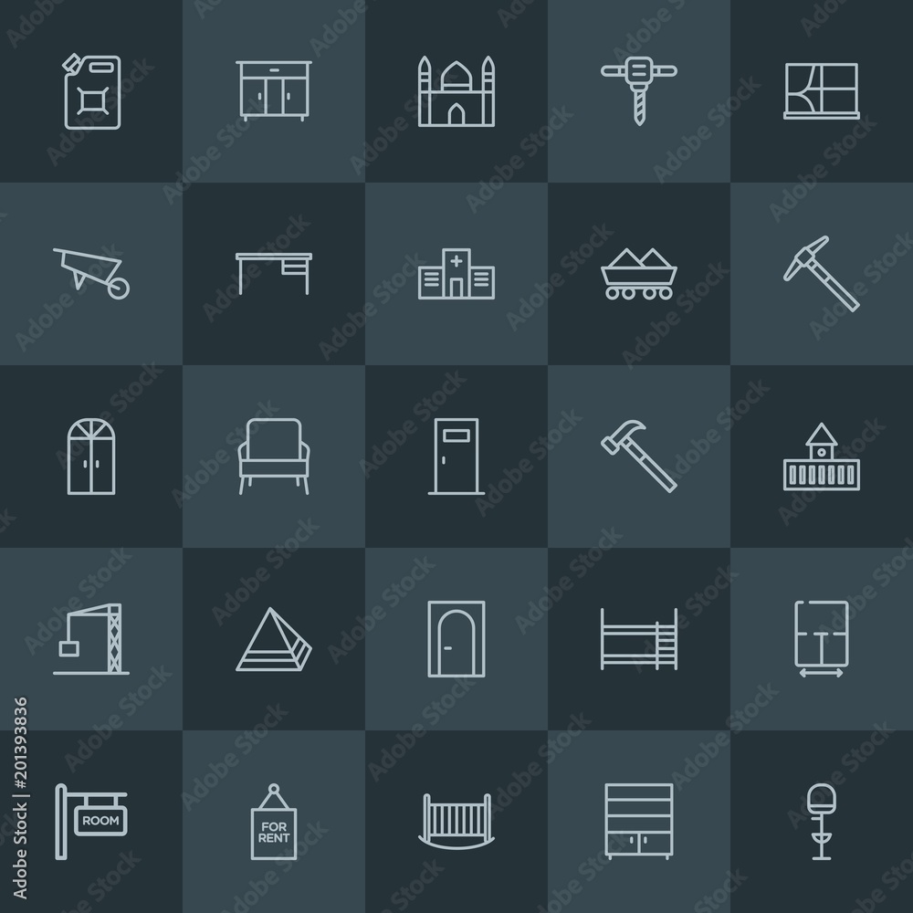 Modern Simple Set of industry, buildings, furniture Vector outline Icons. ..Contains such Icons as interior, estate, home, furniture and more on dark background. Fully Editable. Pixel Perfect. Modern Simple Set of industry, buildings, furniture Vector outline Icons. ..Contains such Icons as interior, estate, home, furniture and more on dark background. Fully Editable. Pixel Perfect.