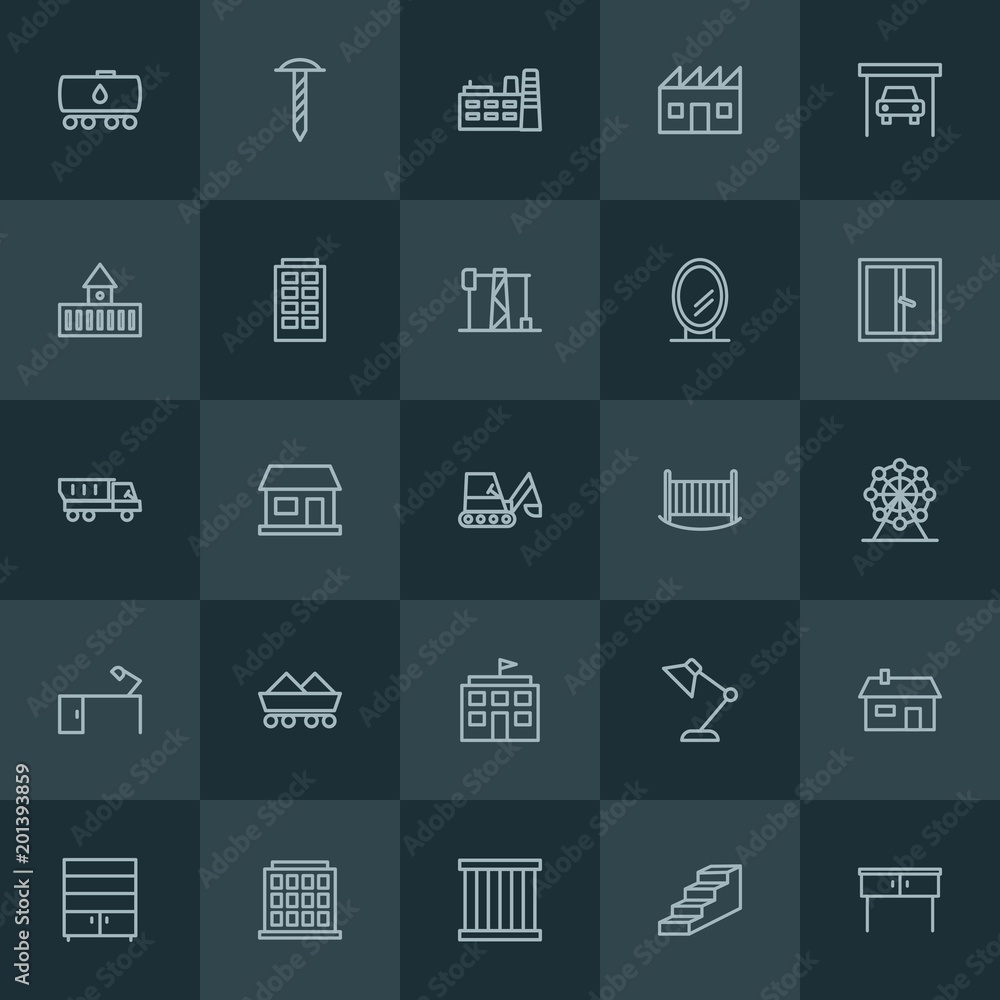 Modern Simple Set of industry, buildings, furniture Vector outline Icons. ..Contains such Icons as work, transportation, mechanic, diesel and more on dark background. Fully Editable. Pixel Perfect. Modern Simple Set of industry, buildings, furniture Vector outline Icons. ..Contains such Icons as work, transportation, mechanic, diesel and more on dark background. Fully Editable. Pixel Perfect.