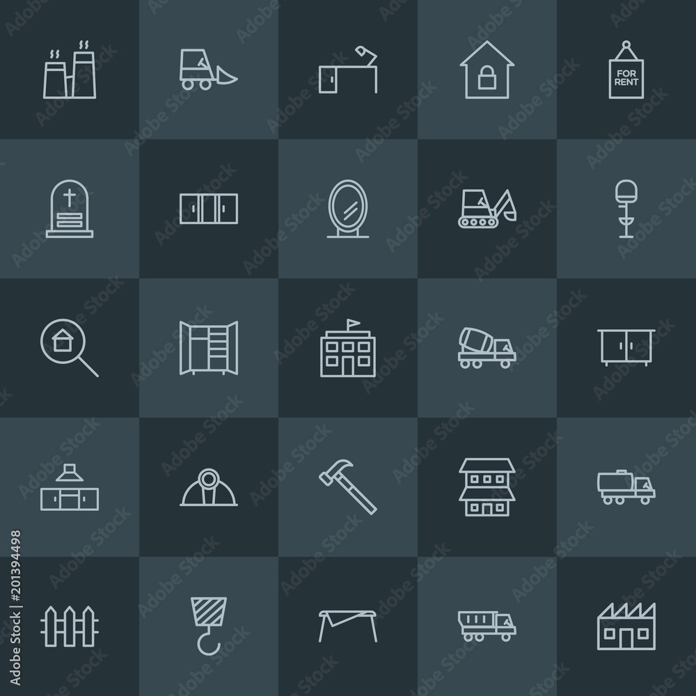 Modern Simple Set of industry, buildings, furniture Vector outline Icons. ..Contains such Icons as industry, freight, open, crane, work and more on dark background. Fully Editable. Pixel Perfect. Modern Simple Set of industry, buildings, furniture Vector outline Icons. ..Contains such Icons as industry, freight, open, crane, work and more on dark background. Fully Editable. Pixel Perfect.