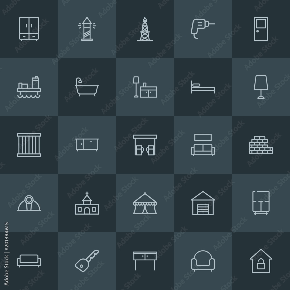 Modern Simple Set of industry, buildings, furniture Vector outline Icons. ..Contains such Icons as modern, house, bathroom, home, lock and more on dark background. Fully Editable. Pixel Perfect. Modern Simple Set of industry, buildings, furniture Vector outline Icons. ..Contains such Icons as modern, house, bathroom, home, lock and more on dark background. Fully Editable. Pixel Perfect.