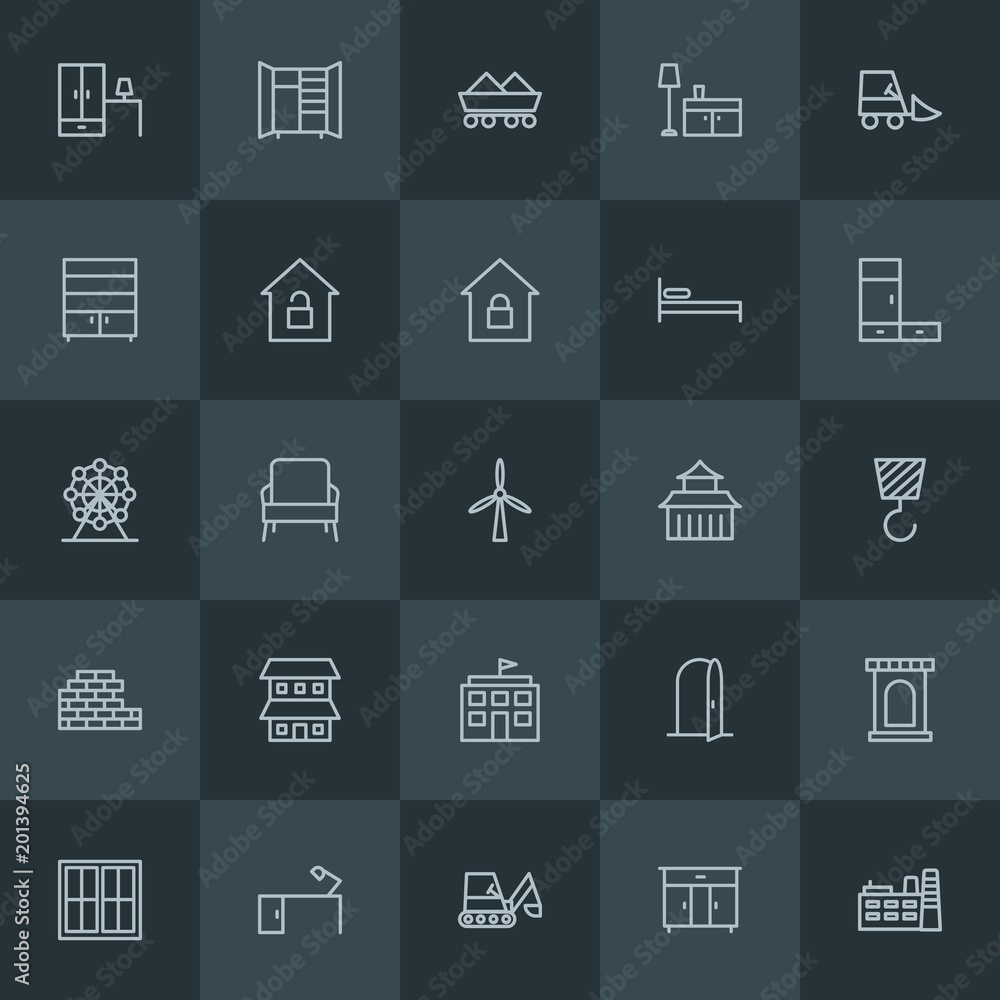 Modern Simple Set of industry, buildings, furniture Vector outline Icons. ..Contains such Icons as bed, tool, lamp, bedroom, castle, dig and more on dark background. Fully Editable. Pixel Perfect. Modern Simple Set of industry, buildings, furniture Vector outline Icons. ..Contains such Icons as bed, tool, lamp, bedroom, castle, dig and more on dark background. Fully Editable. Pixel Perfect.