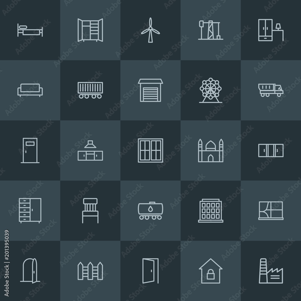 Modern Simple Set of industry, buildings, furniture Vector outline Icons. ..Contains such Icons as closet, lock, gas, entrance, plant and more on dark background. Fully Editable. Pixel Perfect. Modern Simple Set of industry, buildings, furniture Vector outline Icons. ..Contains such Icons as closet, lock, gas, entrance, plant and more on dark background. Fully Editable. Pixel Perfect.