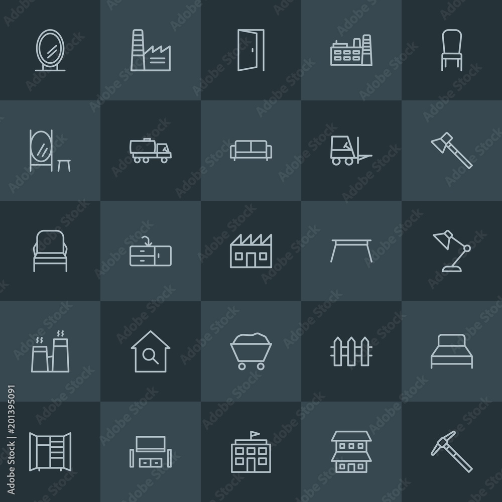 Modern Simple Set of industry, buildings, furniture Vector outline Icons. ..Contains such Icons as sink, elementary, chair, wardrobe and more on dark background. Fully Editable. Pixel Perfect. Modern Simple Set of industry, buildings, furniture Vector outline Icons. ..Contains such Icons as sink, elementary, chair, wardrobe and more on dark background. Fully Editable. Pixel Perfect.