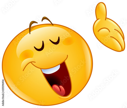 presenting with closed eyes emoticon