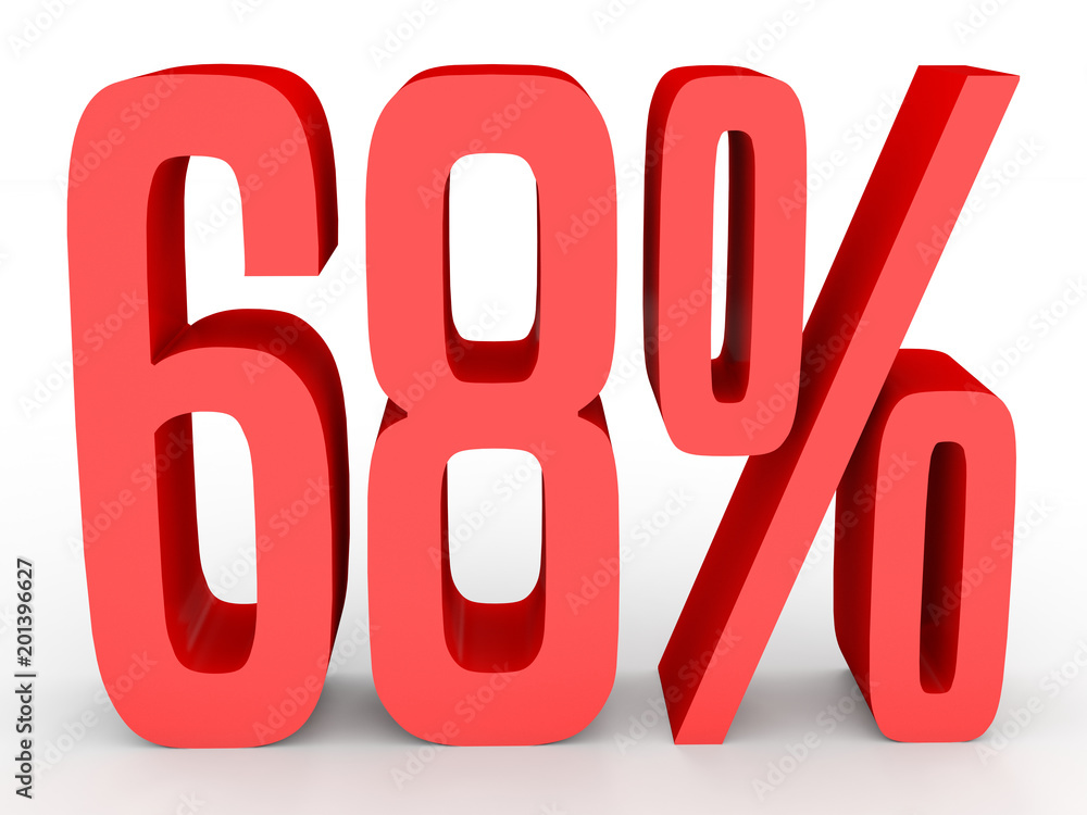 Sixty eight percent off. Discount 68 %. - obrazy, fototapety, plakaty 